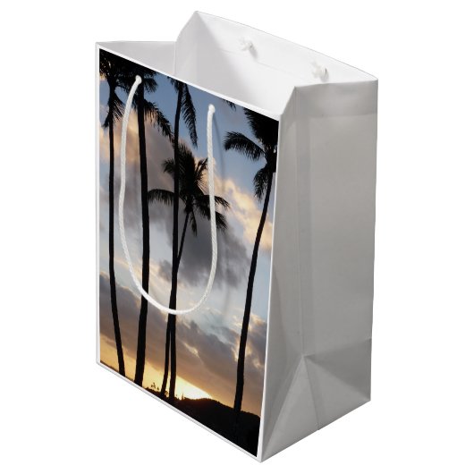 Palmbomen Silhouettes in Hawaii Medium Cadeauzakje (Achterkant Gekanteld)