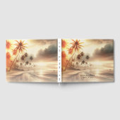 Palmbomen & Sinaasappel Sunset Beach Bruiloft Gastenboek (Volledig)