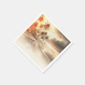 Palmbomen & Sinaasappel Sunset Beach Bruiloft Servet (Hoek)