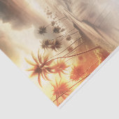 Palmbomen & Sinaasappel Sunset Beach Bruiloft Tissuepapier (Detail)