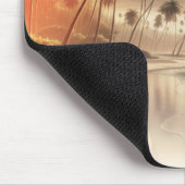 Palmbomen & Sinaasappel Sunset Beach Muismat (Hoek)