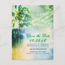 palmbomen stralen stranden redden datum aankondigingskaart