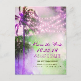 palmbomen stralen stranden redden datum aankondigingskaart