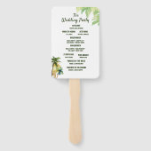 Palmbomen, Strand Waterverf Wedding Program Fans Handwaaier (Achterkant)