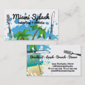 Palmbomen stranden oceaanvork visitekaartje (Voorkant / Achterkant)