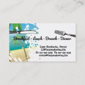 Palmbomen stranden oceaanvork visitekaartje (Achterkant)