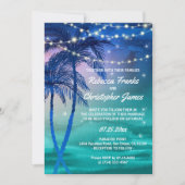 Palmbomen Strings of Lights Bruiloftsuitnodigingen Kaart (Voorkant)