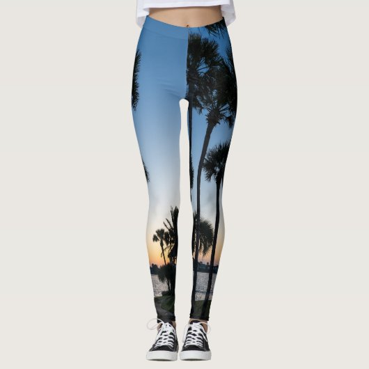 Palmbomen Sunrise Destin Florida Leggings (Voorkant)