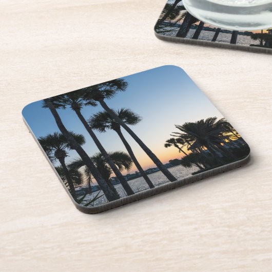 Palmbomen Sunrise Destin Florida Onderzetters Set  (Linkerzijde)