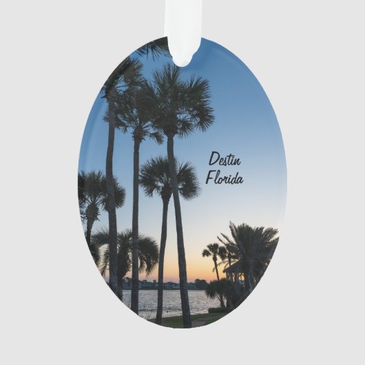 Palmbomen Sunrise Destin Florida Ovaal Ornament (achterkant)