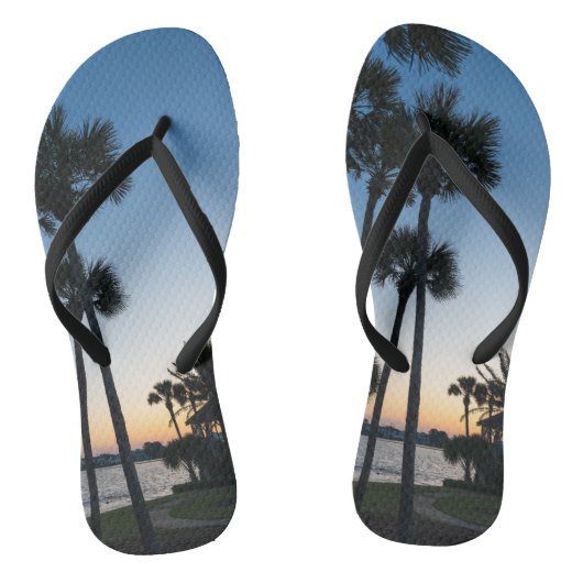 Palmbomen Sunrise Destin Florida Teenslippers (Voetbed)