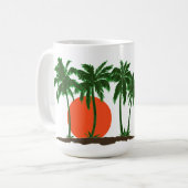 Palmbomen Sunset Sun Surf Beach Koffiemok (Voorkant links)