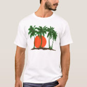 Palmbomen Sunset Sun Surf Beach T-shirt (Voorkant)