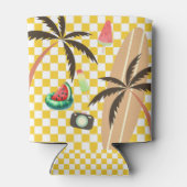 Palmbomen Surfboard Geruit Zomer Blikjeskoeler (Achterkant)