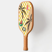 Palmbomen Surfboard Geruit Zomer Pickleball Paddle (Links)