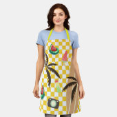 Palmbomen Surfboard Geruit Zomer Schort (Gedragen)