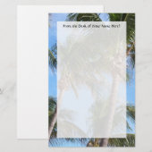 palmbomen tegen blauwe hemel briefpapier (Voorkant / Achterkant)