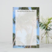 palmbomen tegen blauwe hemel briefpapier (Staand voorkant)