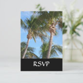 palmbomen tegen blauwe hemel RSVP kaartje (Staand voorkant)