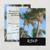 palmbomen tegen blauwe hemel RSVP kaartje (Voorkant / Achterkant)