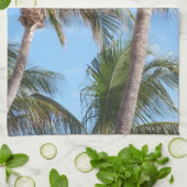 palmbomen tegen blauwe hemel theedoek (Gevouwen)