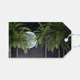 palmbomen tegen de maan cadeaulabel