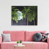 palmbomen tegen de maan canvas afdruk (Insitu (Woonkamer))