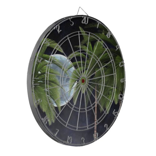 palmbomen tegen de maan dartbord (Voorkant Links)