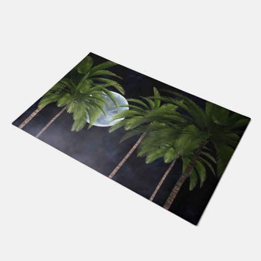 palmbomen tegen de maan deurmat (Schuin)