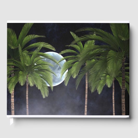 palmbomen tegen de maan gastenboek (Voorkant)