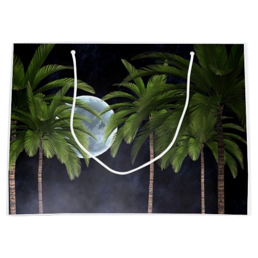 palmbomen tegen de maan groot cadeauzakje (Voorkant)