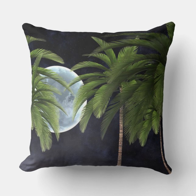 palmbomen tegen de maan kussen (Voorkant)