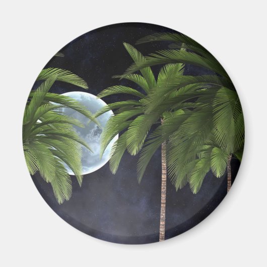 palmbomen tegen de maan magneet (Voorkant)