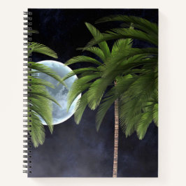 palmbomen tegen de maan notitieboek