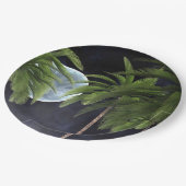 palmbomen tegen de maan papieren bordje (Gekanteld)