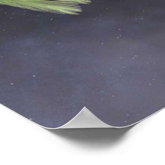 palmbomen tegen de maan poster (Hoek)