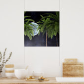 palmbomen tegen de maan poster (Keuken)