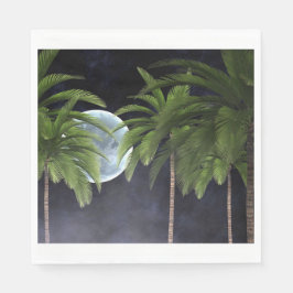 palmbomen tegen de maan servet