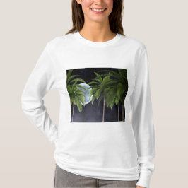 palmbomen tegen de maan t-shirt