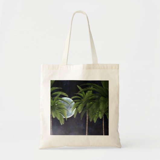 palmbomen tegen de maan tote bag (Voorkant)
