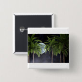 palmbomen tegen de maan vierkante button 5,1 cm (Voorkant /achterkant)