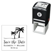 Palmbomen Tropisch Bewaar de Datum Naam Datum Zelfinktende Stempel (In situ)