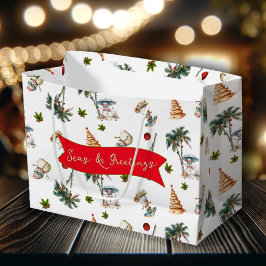 Palmbomen Tropisch kerstpatroon Groot Cadeauzakje