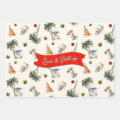 Palmbomen Tropisch kerstpatroon Inpakpapier Vel (Voorkant)