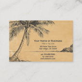 Palmbomen Tropisch strand  stijl schets Visitekaartje (Voorkant)