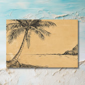 Palmbomen Tropisch strand  stijl schets Visitekaartje