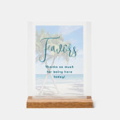 Palmbomen Tropische bruiloft Receptie Favorieten Acryl Bord (Voorkant)