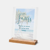 Palmbomen Tropische bruiloft Receptie Favorieten Acryl Bord (Hoek)