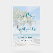 Palmbomen Tropische bruiloft Receptie Welkom Acryl Bord (Voorkant)