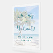 Palmbomen Tropische bruiloft Receptie Welkom Acryl Bord (Hoek)